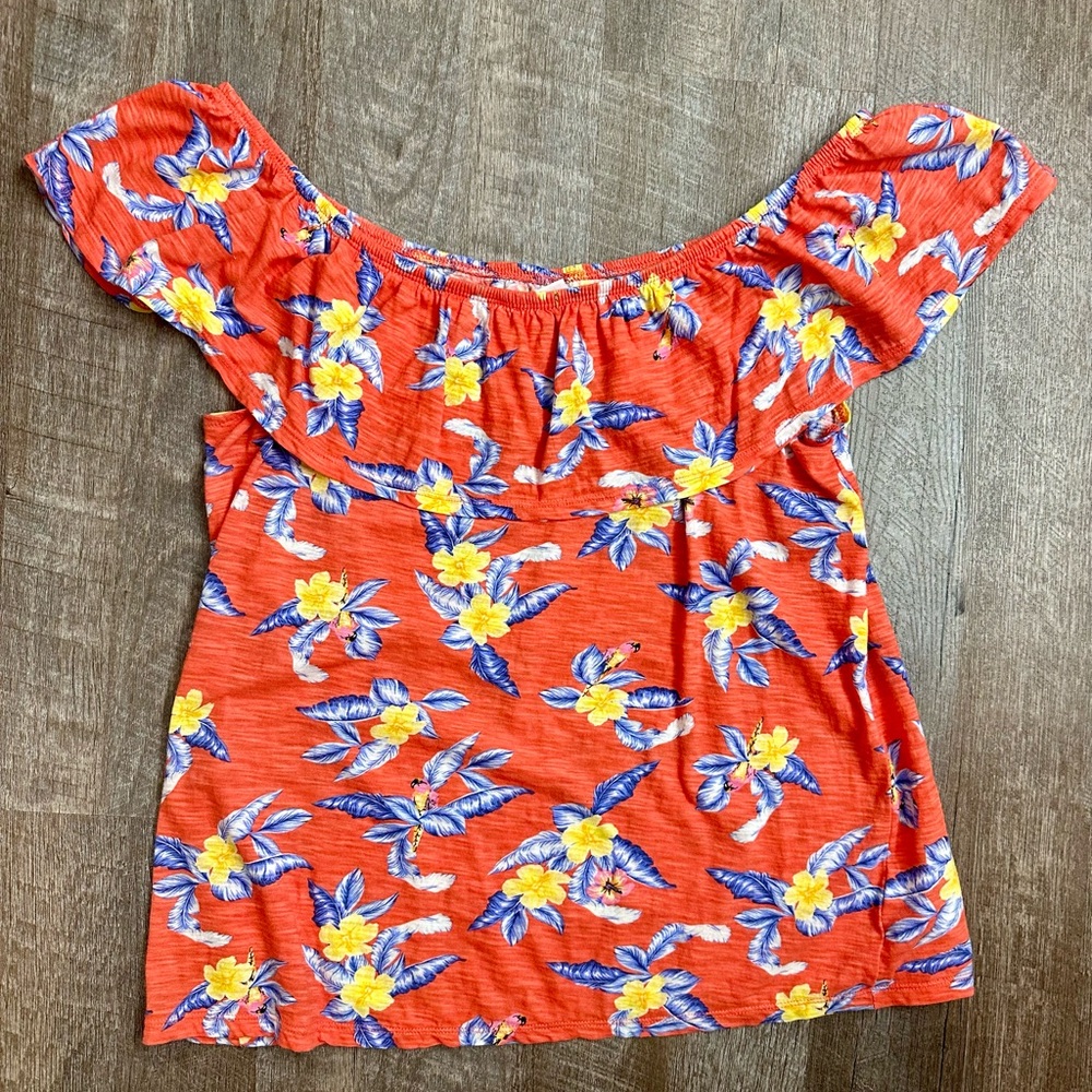 Off Shoulder Short Sleeve Top - M